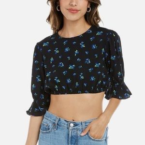 Cropped Floral Ruffle Top by WeWoreWhat